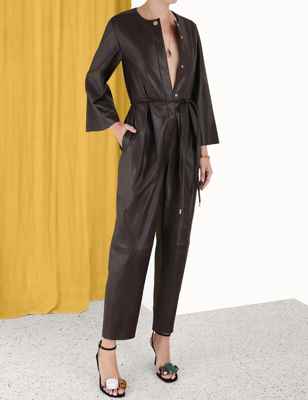 ZIMMERMANN Jumpsuits & Playsuits<Luminosity Leather Jumpsuit