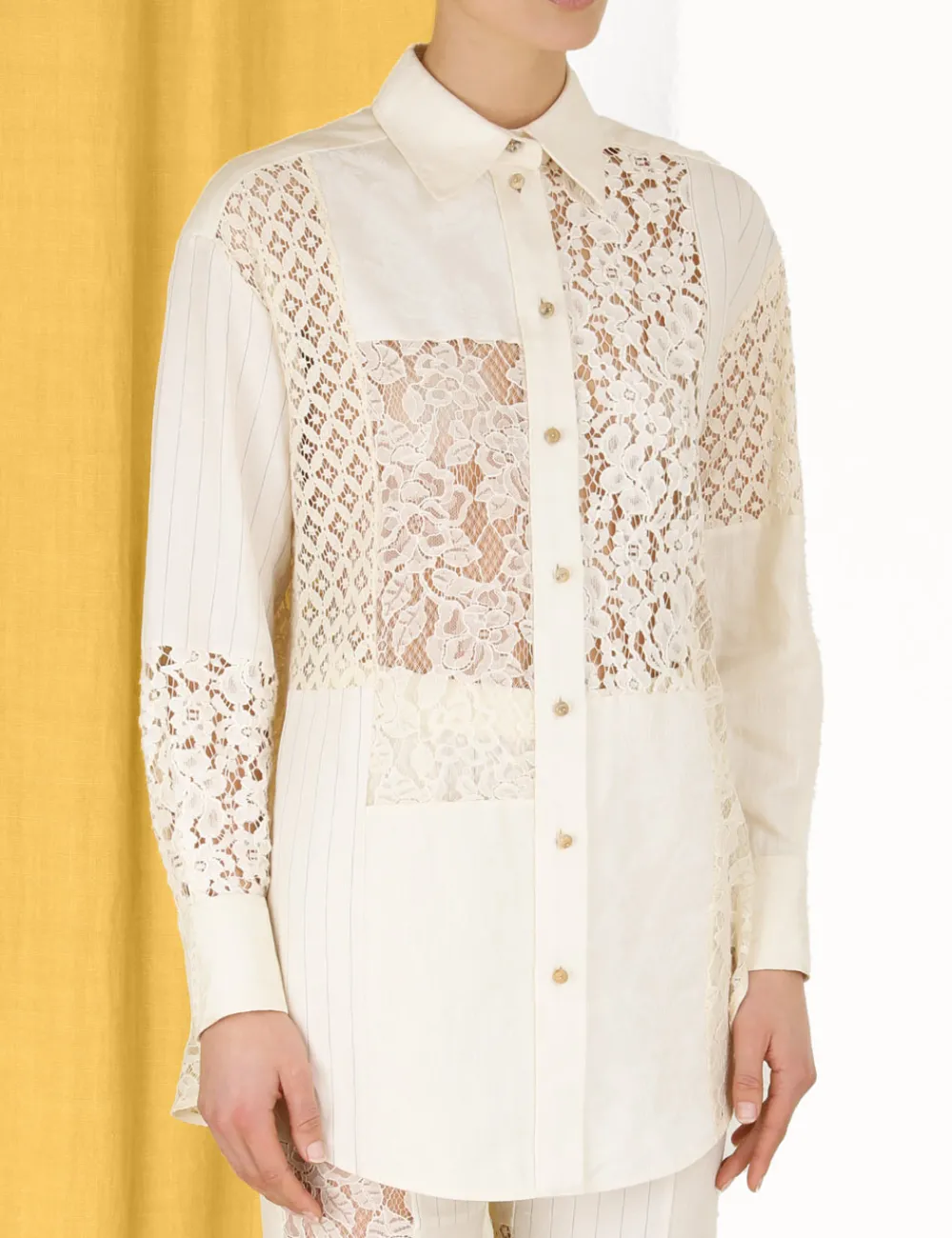 ZIMMERMANN Tops<Luminosity Patch Lace Shirt