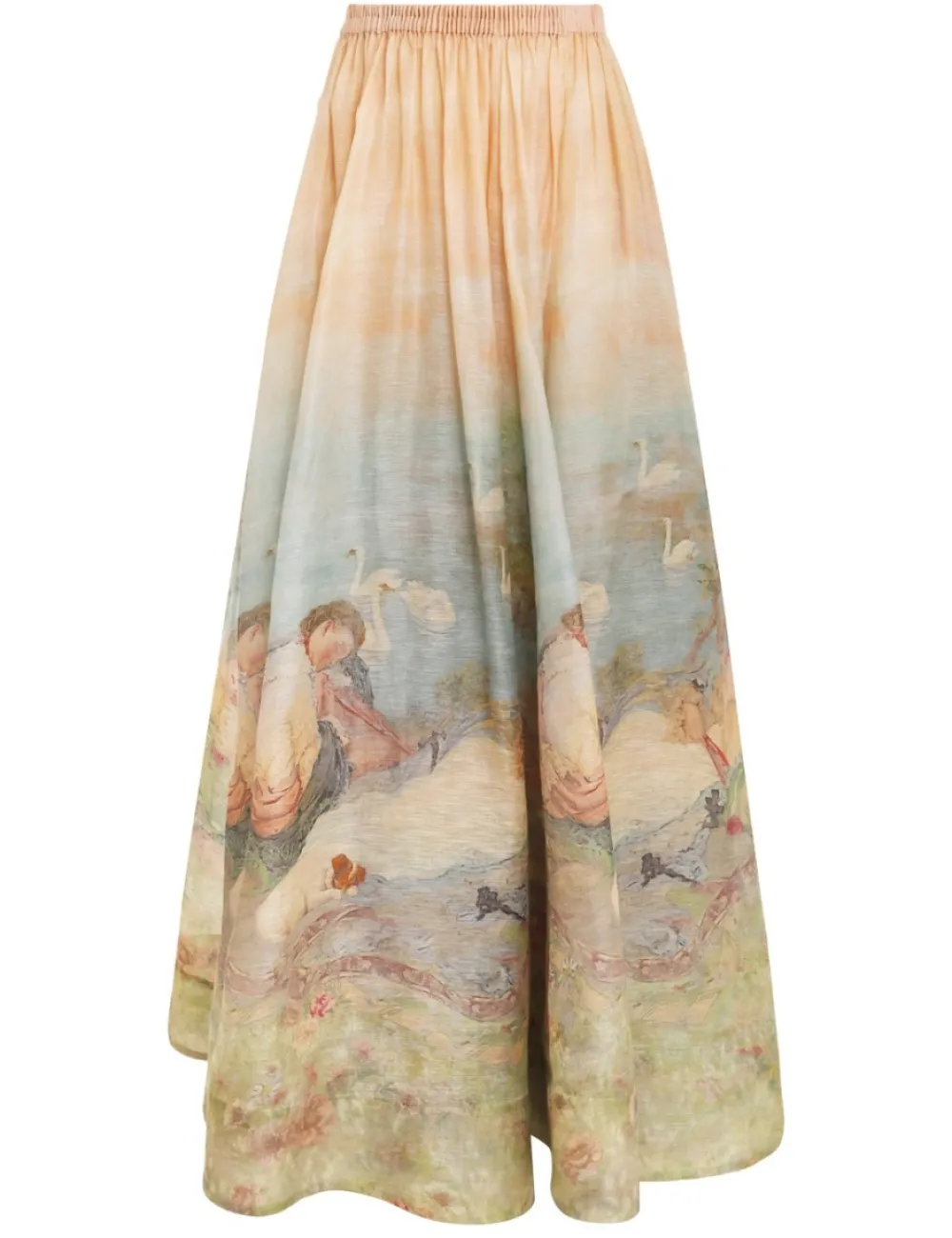 ZIMMERMANN In Denim<Luminosity Ruched Maxi Skirt