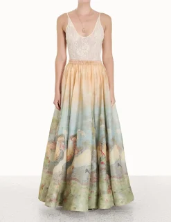 ZIMMERMANN Clothing<Luminosity Ruched Maxi Skirt