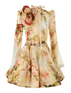 ZIMMERMANN Dresses<Luminosity Ruched Mini Dress