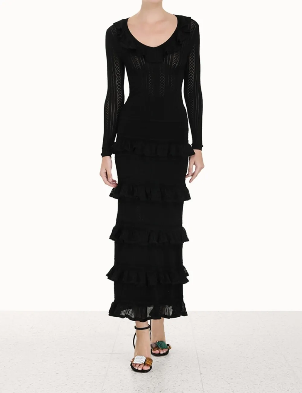 ZIMMERMANN Skirts<Luminosity Ruffle Midi Skirt