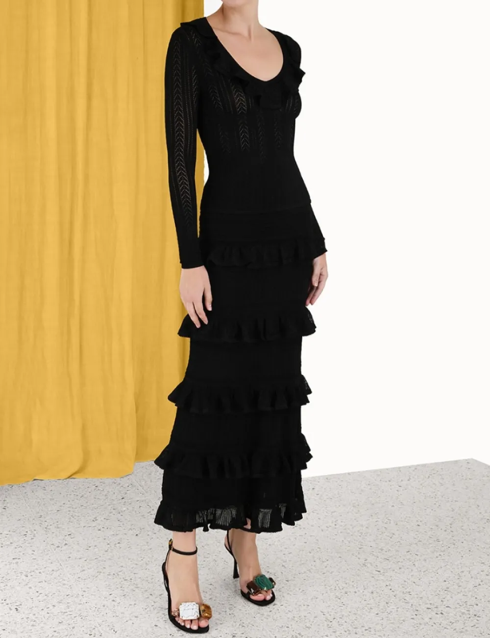 ZIMMERMANN Knitwear<Luminosity Ruffle Midi Skirt