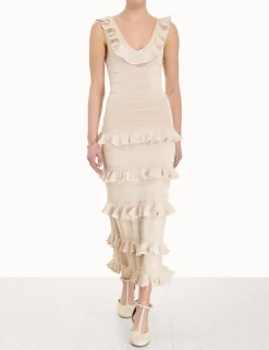 ZIMMERMANN Knitwear<Luminosity Ruffle Tank Dress