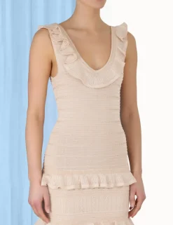 ZIMMERMANN Knitwear<Luminosity Ruffle Tank Dress