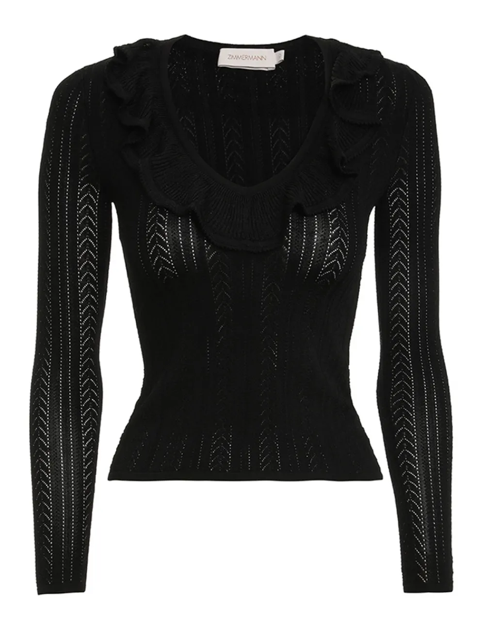 ZIMMERMANN Tops<Luminosity V-Neck Ruffle Top