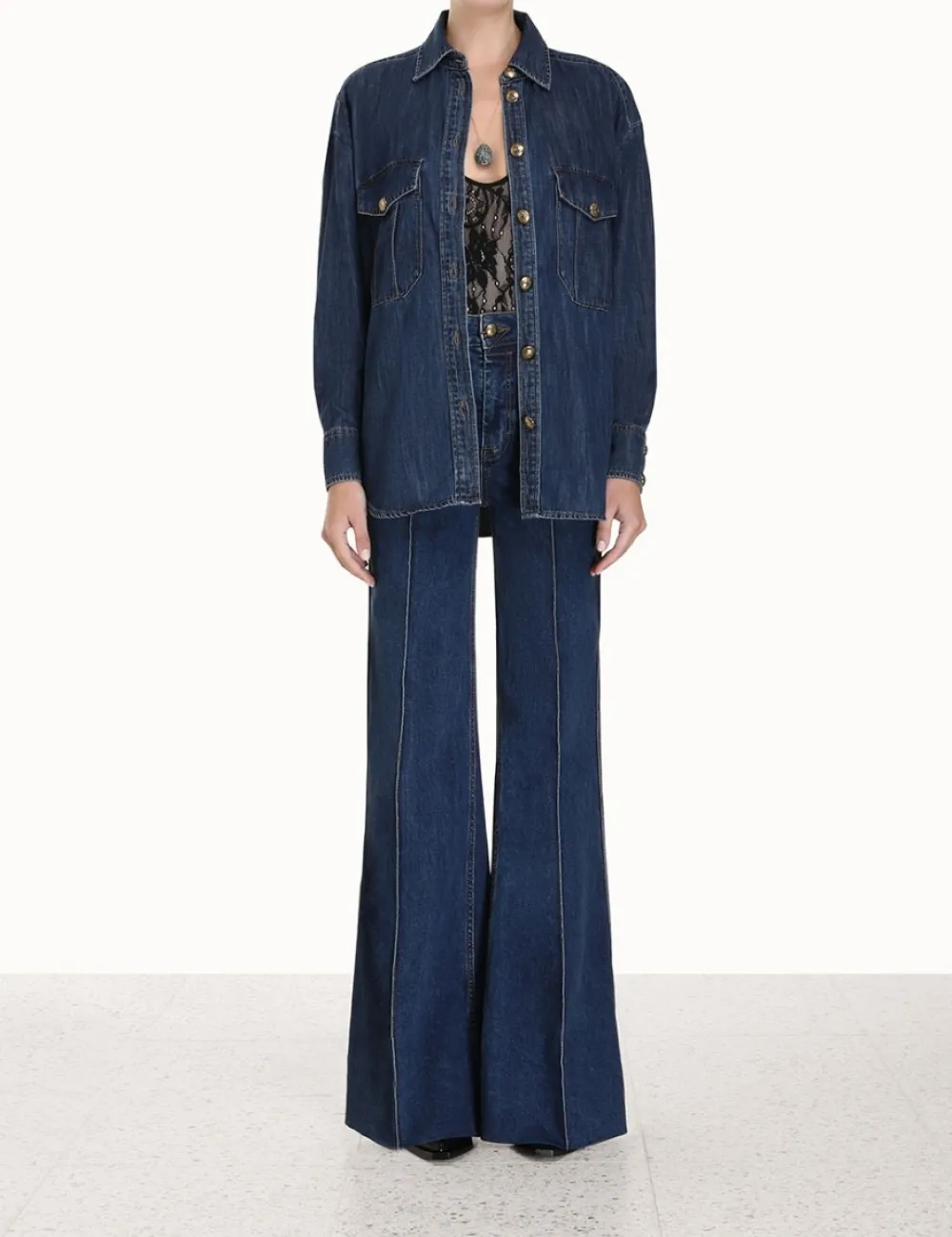 ZIMMERMANN Shorts & Pants<Luminosity Wide Leg Jean