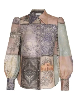 ZIMMERMANN Form & Light<Lyrical Book Print Blouse