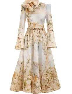 ZIMMERMANN Dresses<Lyrical Ruched Midi Dress