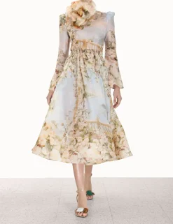 ZIMMERMANN Dresses<Lyrical Ruched Midi Dress