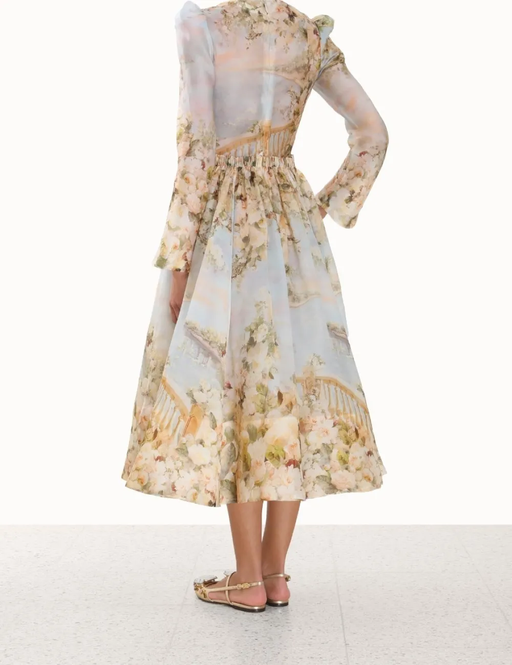 ZIMMERMANN Dresses<Lyrical Ruched Midi Dress