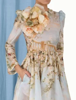 ZIMMERMANN Dresses<Lyrical Ruched Midi Dress