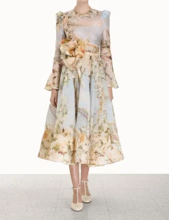 ZIMMERMANN Dresses<Lyrical Ruched Midi Dress