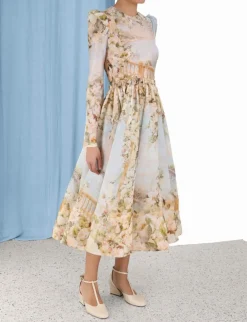 ZIMMERMANN Dresses<Lyrical Ruched Midi Dress