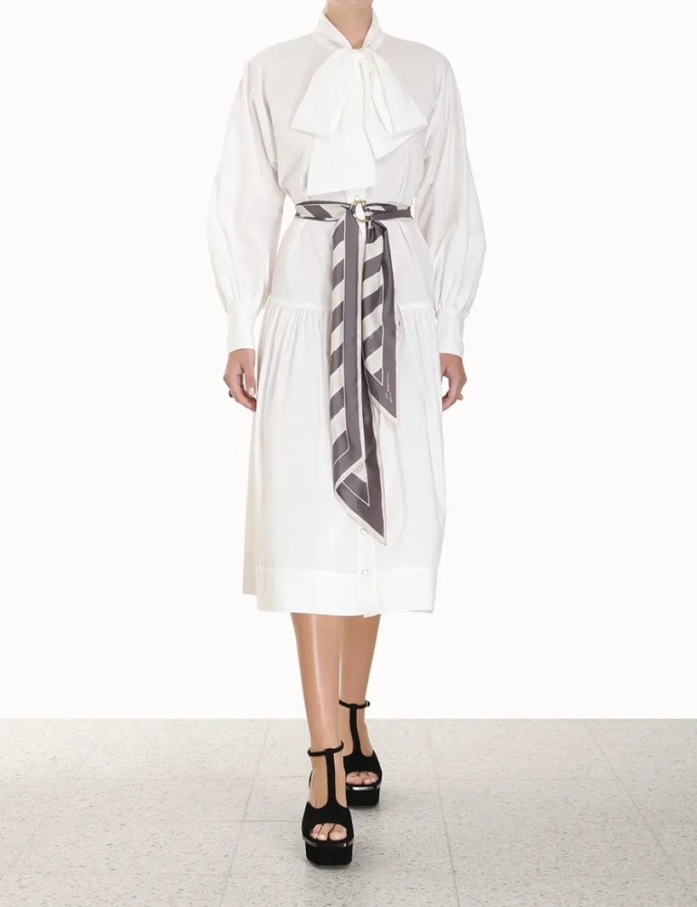 ZIMMERMANN Dresses<Lyrical Scarf Tie Shirt Dress