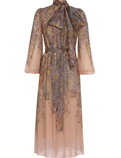 ZIMMERMANN Luminosity<Lyrical Tie Neck Billow Dress