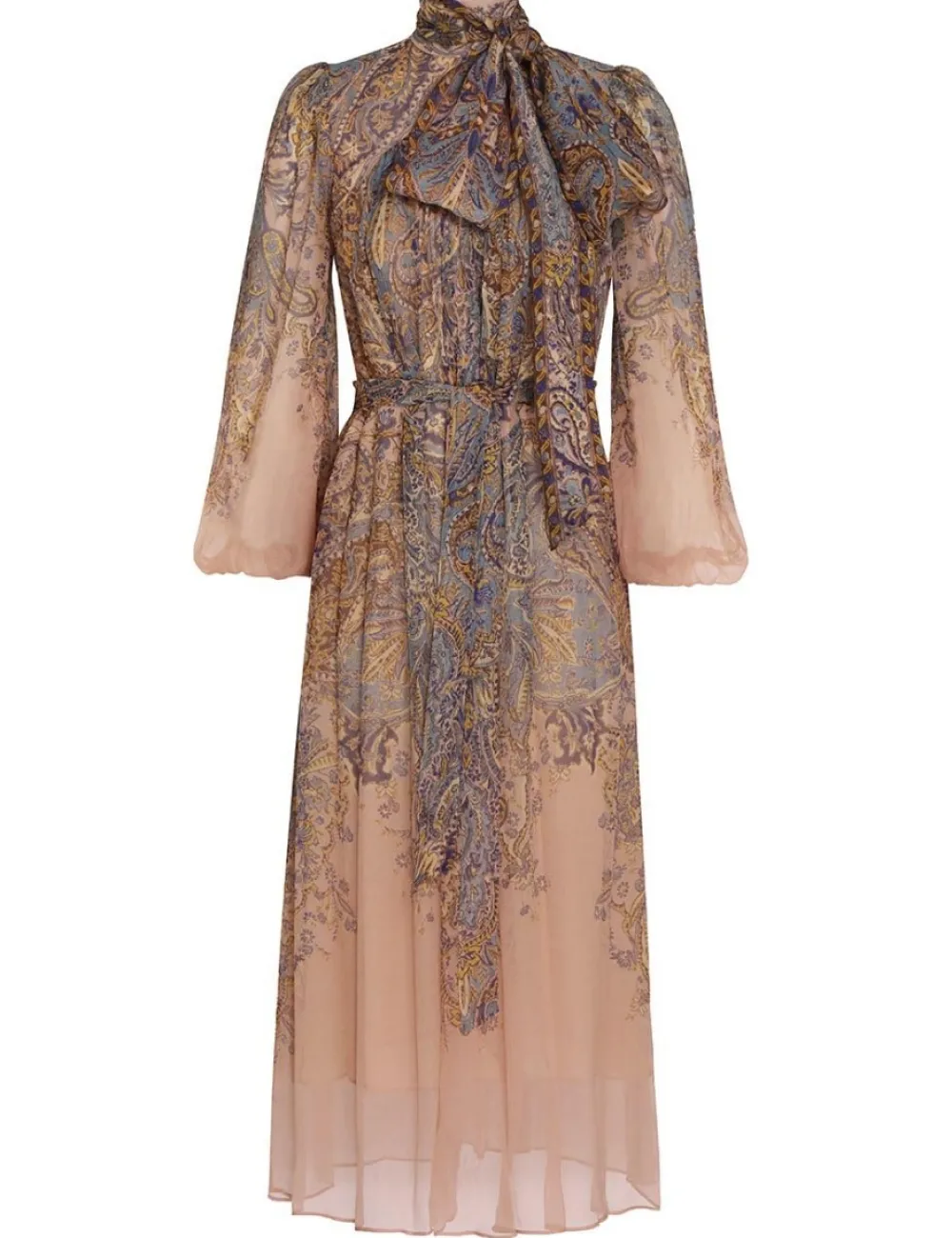 ZIMMERMANN Luminosity<Lyrical Tie Neck Billow Dress