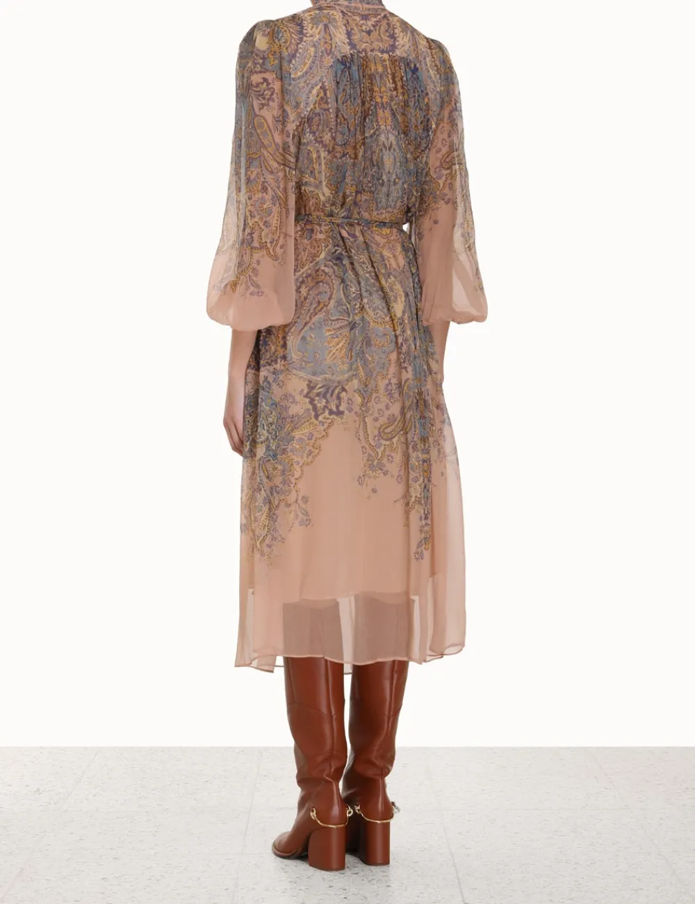 ZIMMERMANN Luminosity<Lyrical Tie Neck Billow Dress