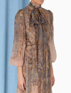 ZIMMERMANN Luminosity<Lyrical Tie Neck Billow Dress