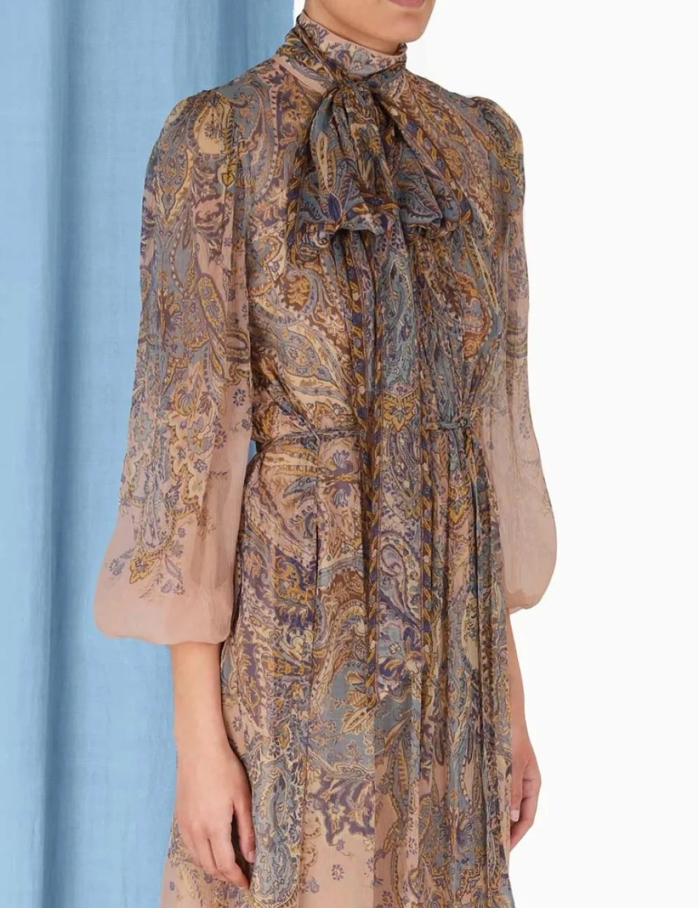 ZIMMERMANN Luminosity<Lyrical Tie Neck Billow Dress