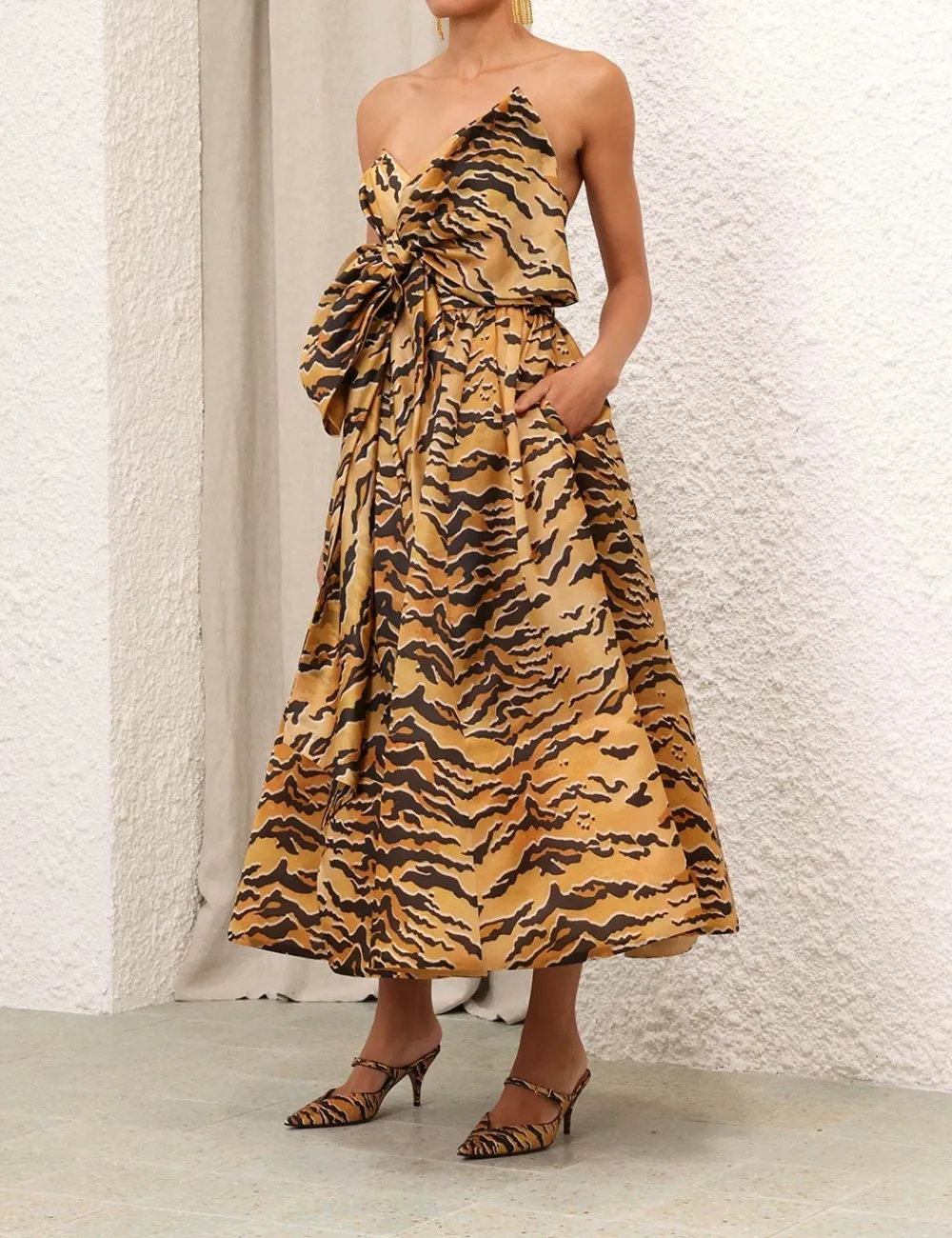 ZIMMERMANN Dresses<Matchmaker Bow Midi Dress