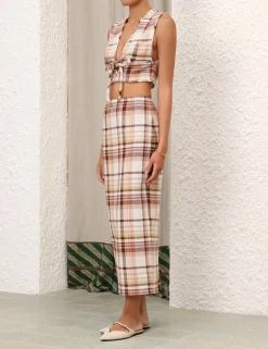 ZIMMERMANN In Focus<Matchmaker Check Bow Bodice