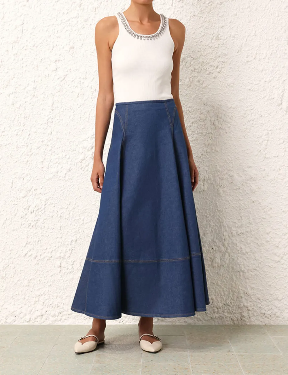 ZIMMERMANN Clothing<Matchmaker Denim Flare Skirt