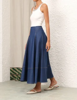 ZIMMERMANN Skirts<Matchmaker Denim Flare Skirt