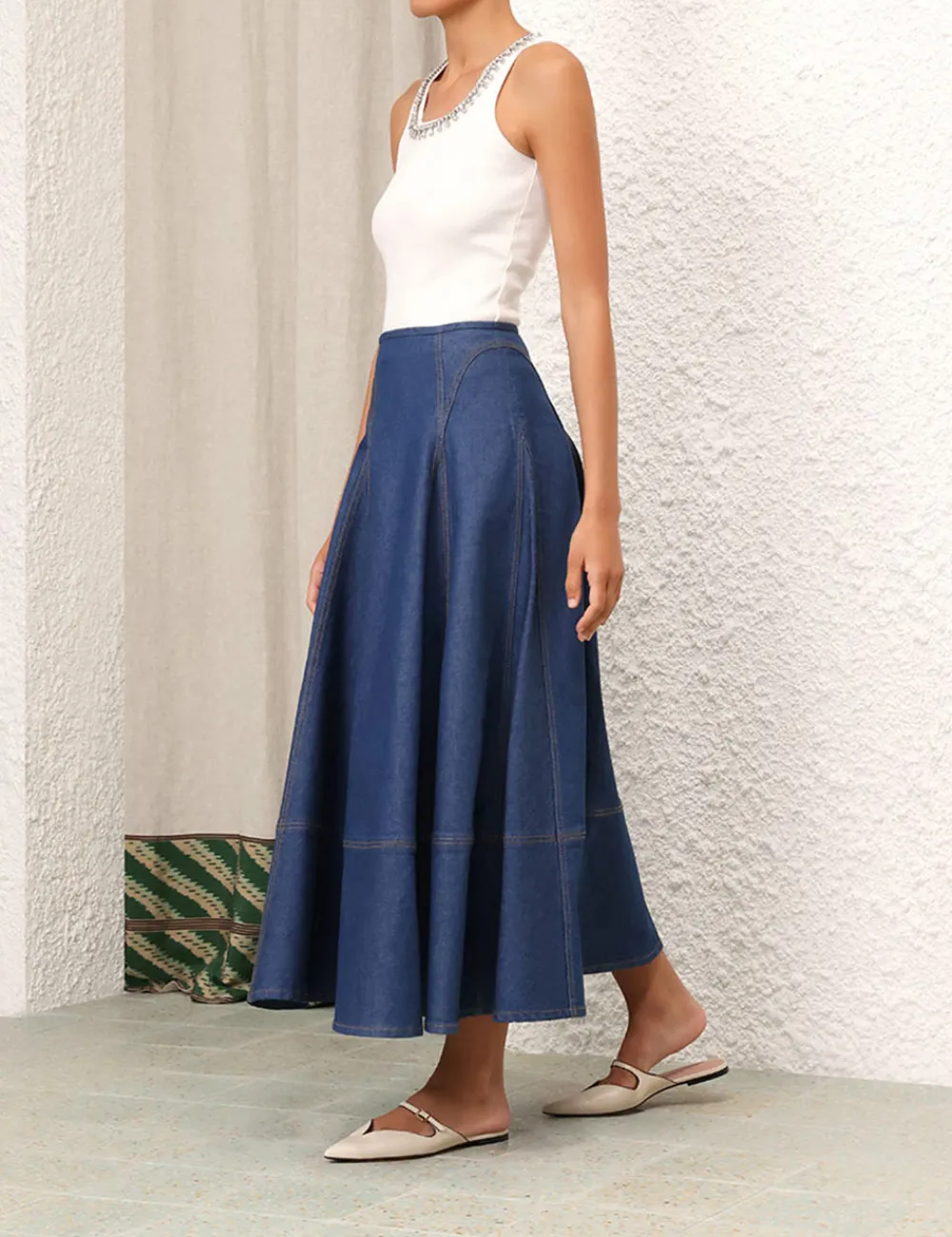 ZIMMERMANN Skirts<Matchmaker Denim Flare Skirt