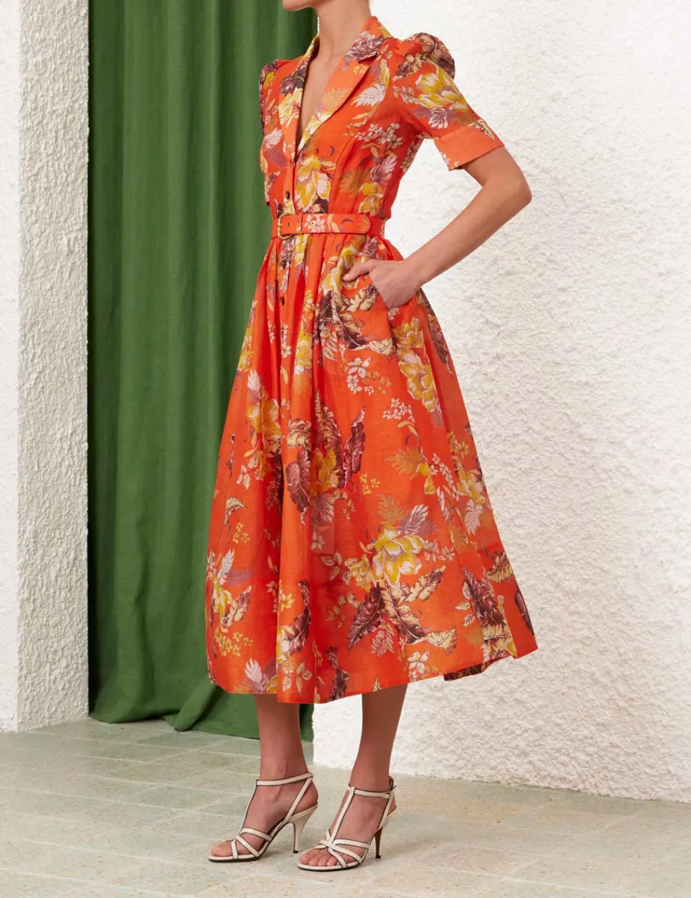 ZIMMERMANN Dresses<Matchmaker Midi Shirt Dress
