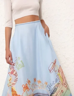 ZIMMERMANN Skirts<Matchmaker Poster Flare Skirt