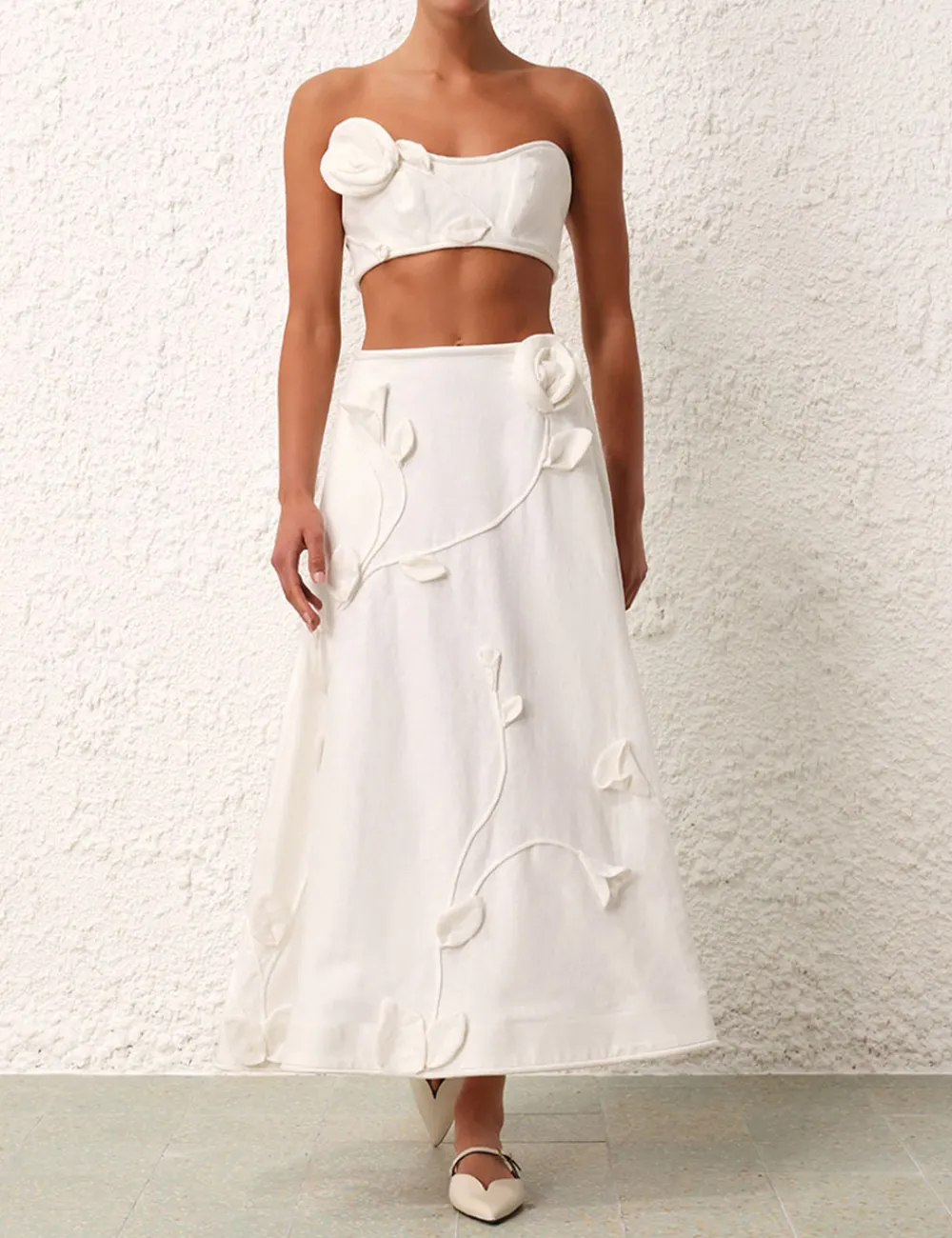 ZIMMERMANN In Focus<Matchmaker Rose Flare Skirt