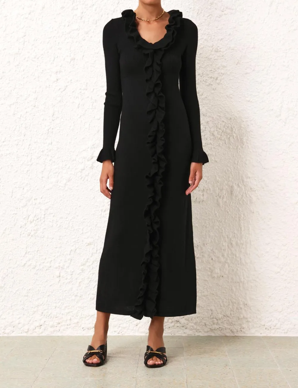 ZIMMERMANN Dresses<Matchmaker V-Neck Ruffle Dress