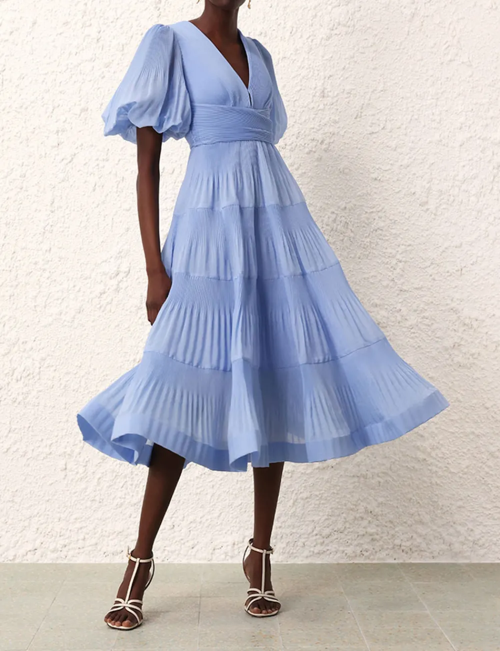 ZIMMERMANN Dresses<Pleated Midi Dress
