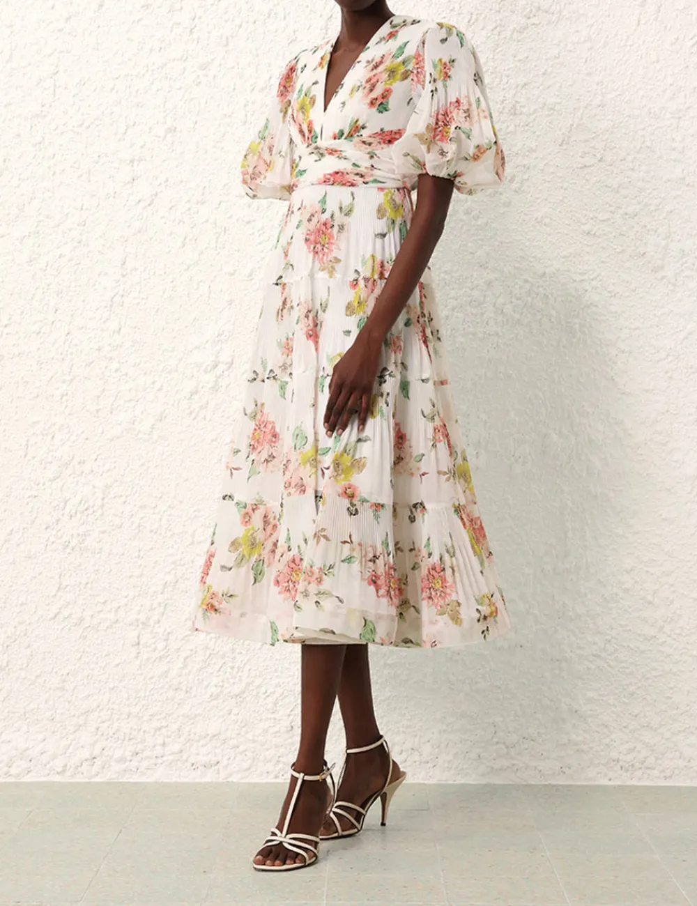 ZIMMERMANN Dresses<Pleated Midi Dress
