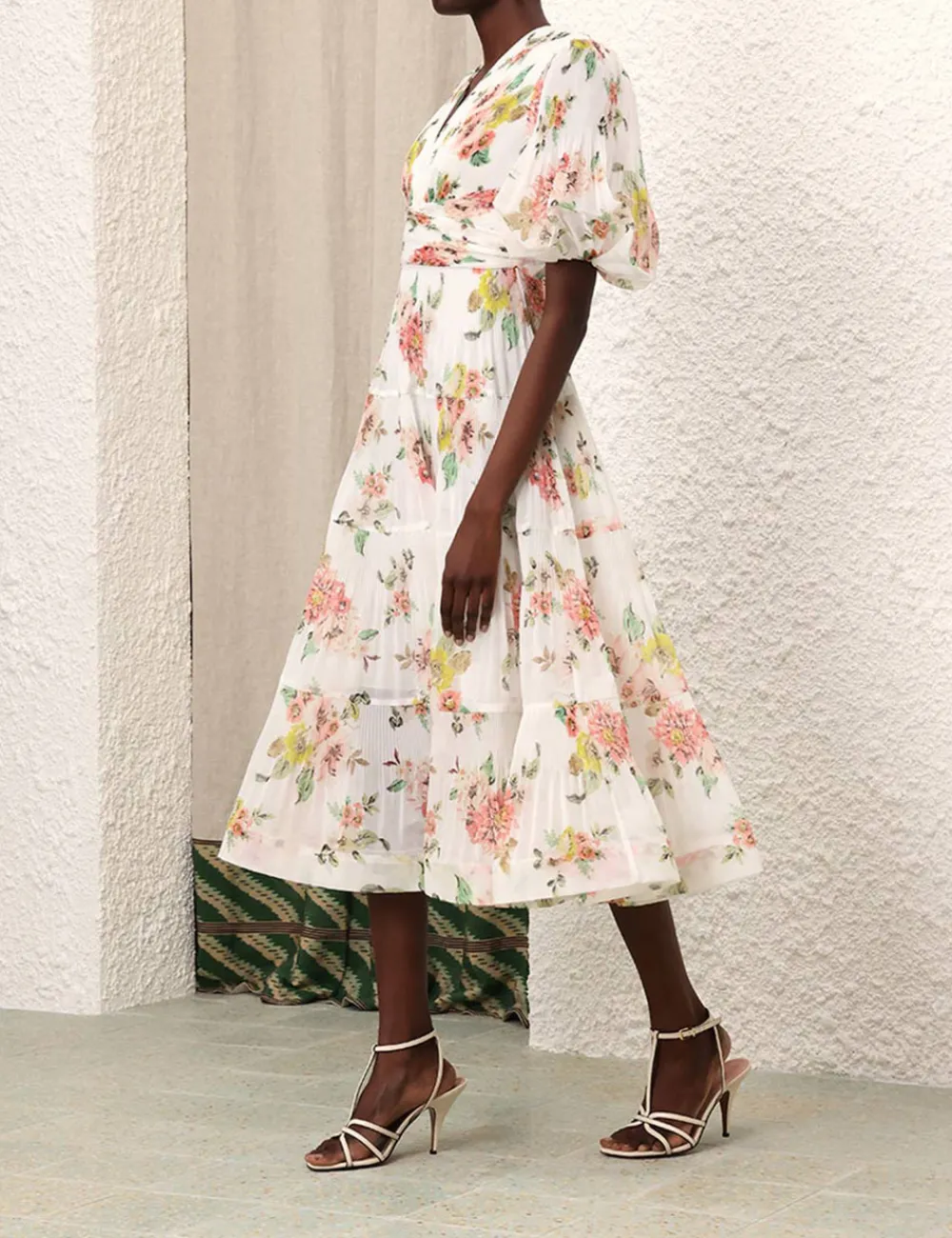 ZIMMERMANN Dresses<Pleated Midi Dress