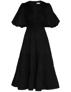 ZIMMERMANN Dresses<Pleated Midi Dress
