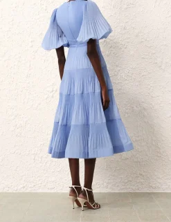 ZIMMERMANN Clothing<Pleated Midi Dress