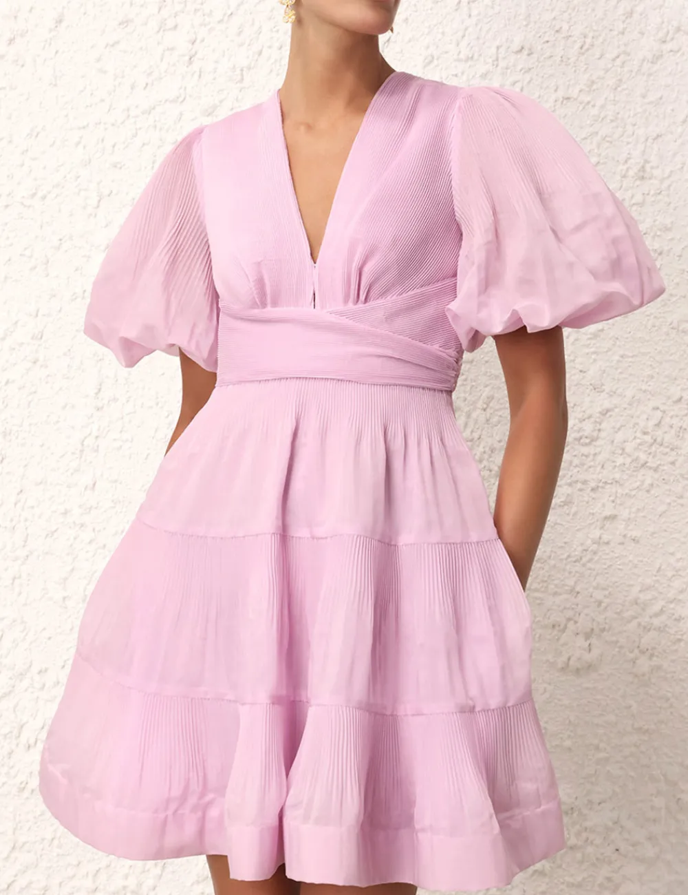 ZIMMERMANN Clothing<Pleated Mini Dress