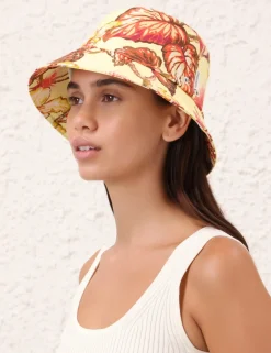 ZIMMERMANN Hats<Printed Canvas Bucket Hat
