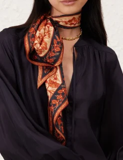 ZIMMERMANN Scarves<Printed Silk Neck Scarf