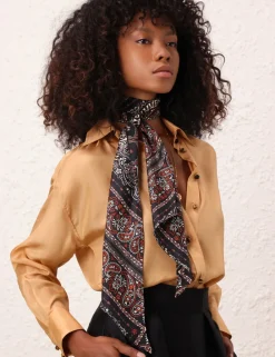 ZIMMERMANN Scarves<Printed Silk Neck Scarf