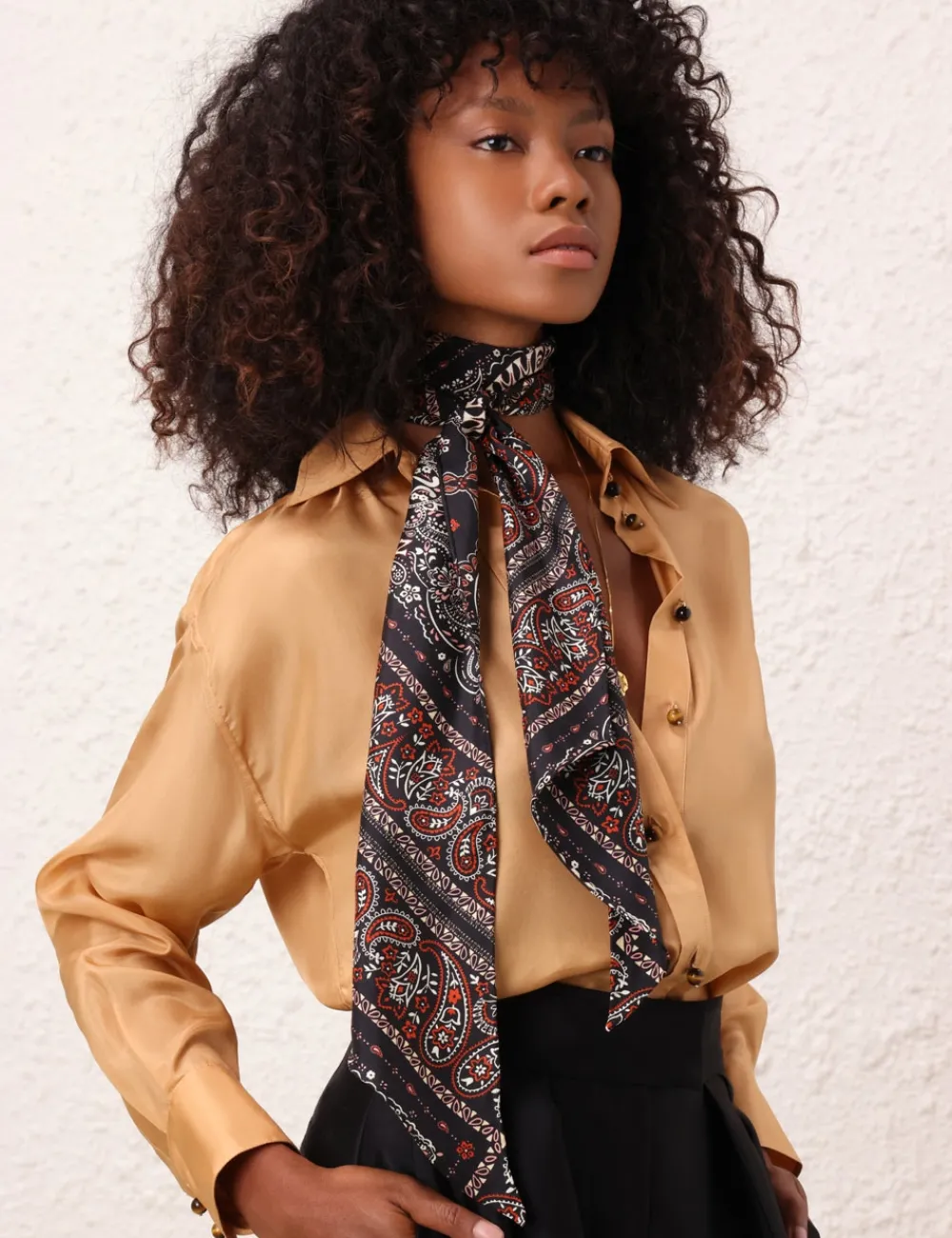 ZIMMERMANN Scarves<Printed Silk Neck Scarf