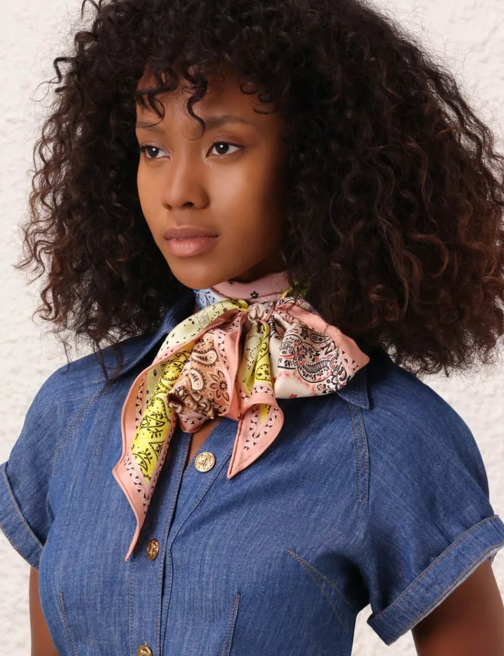 ZIMMERMANN Scarves<Printed Silk Neck Scarf