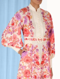 ZIMMERMANN Clothing<Raie Billow Sleeve Midi Dress