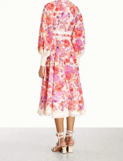 ZIMMERMANN Dresses & Coverups<Raie Billow Sleeve Midi Dress