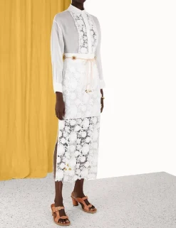 ZIMMERMANN In Denim<Raie Lace Flower Shirt