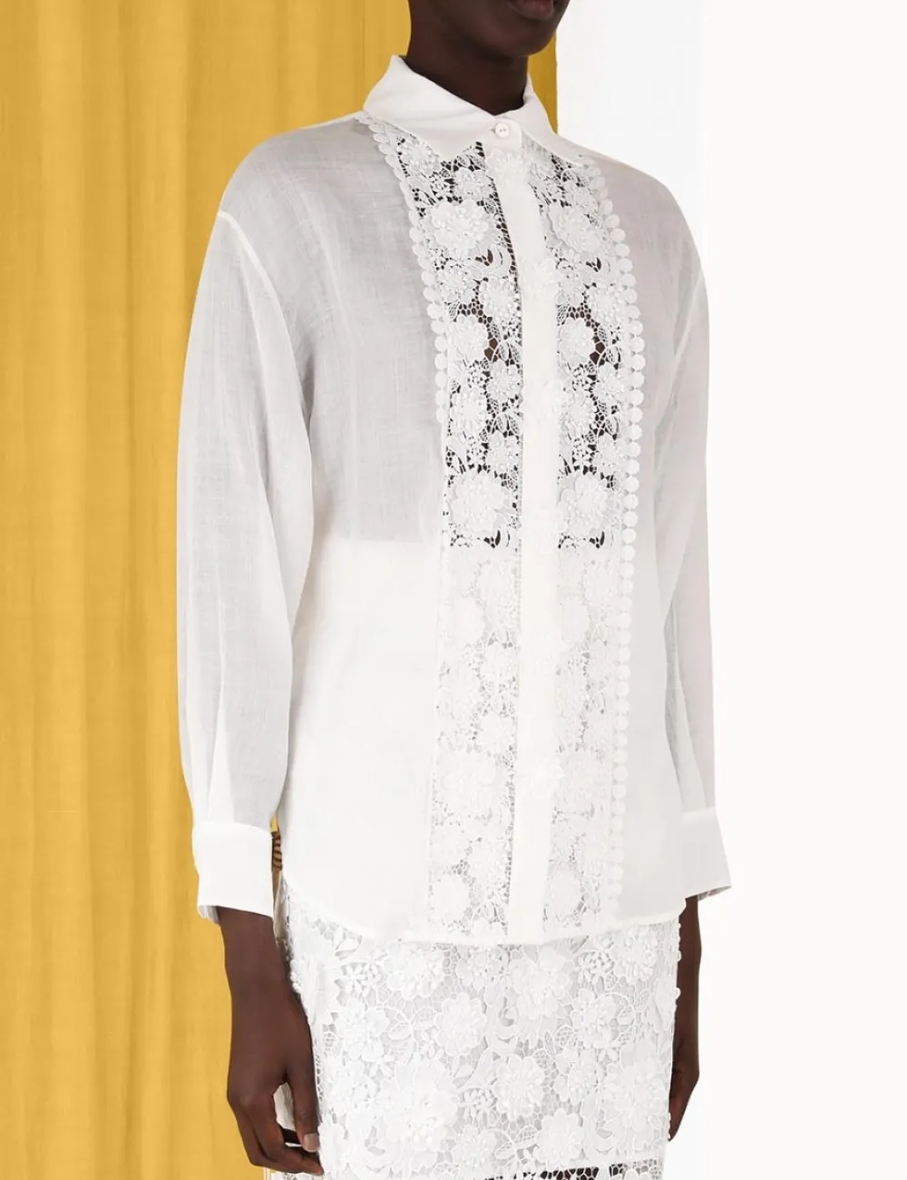 ZIMMERMANN In Denim<Raie Lace Flower Shirt