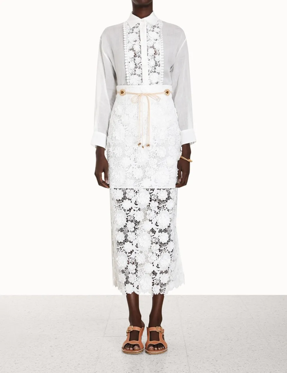 ZIMMERMANN Clothing<Raie Lace Flower Shirt