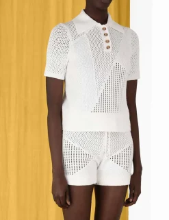ZIMMERMANN Knitwear<Raie Mesh Knit Polo